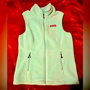 The prettiest mint green fleece vest.